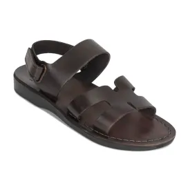 Anne - Leather Slingback Flat Sandal | Brown