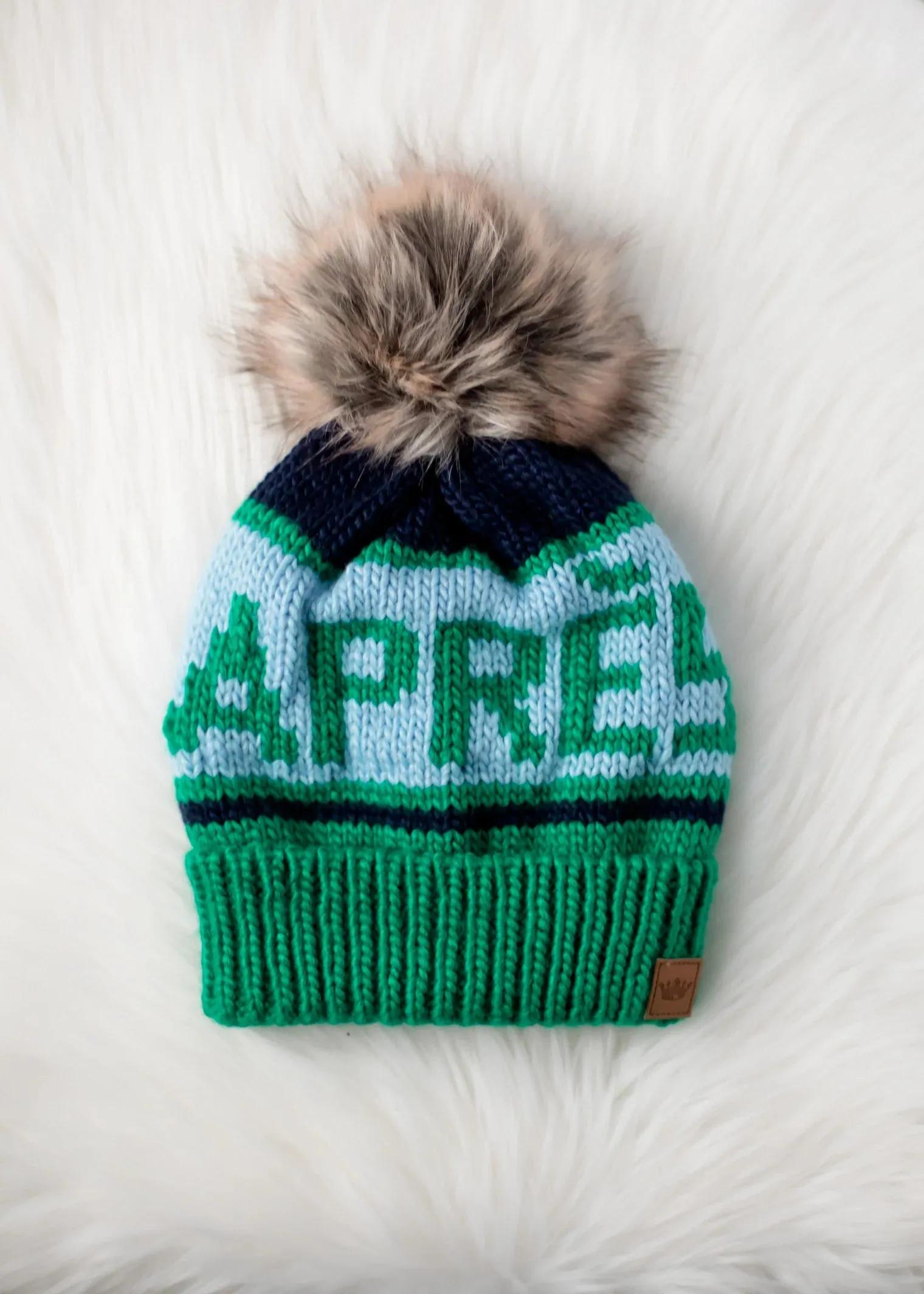 Apres Pom Hat Green/Navy