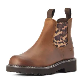 Ariat® Ladies Fatbaby® Twin Gore Tan & Leopard Ankle Boots 10042418