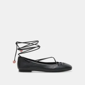 BEATE BALLET FLATS BLACK LEATHER