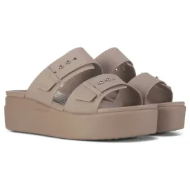 Brooklyn Crocs Women's Buckle Platform Sandals - Latte