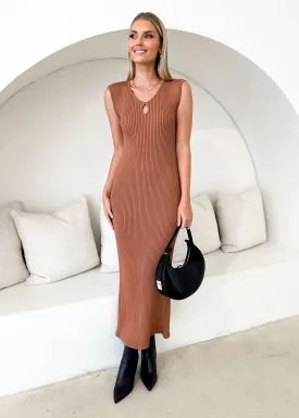 Carver Knit Maxi Dress - Rust