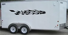 Checkered Flag Racing Trailer Decals Stickers Murals Set Auto Car Truck