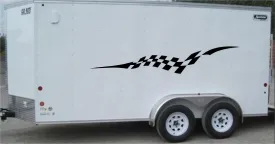 Checkered Racing Stripe Trailer Decal - Vinyl Decal - Car Decal -Trailer Sticker - CF001