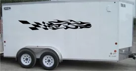 Checkered Racing Stripe Trailer Decal - Vinyl Decal - Car Decal -Trailer Sticker - CF026