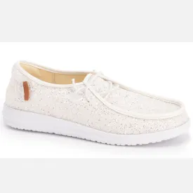 Corkys Kayak Sneaker - White Glitter