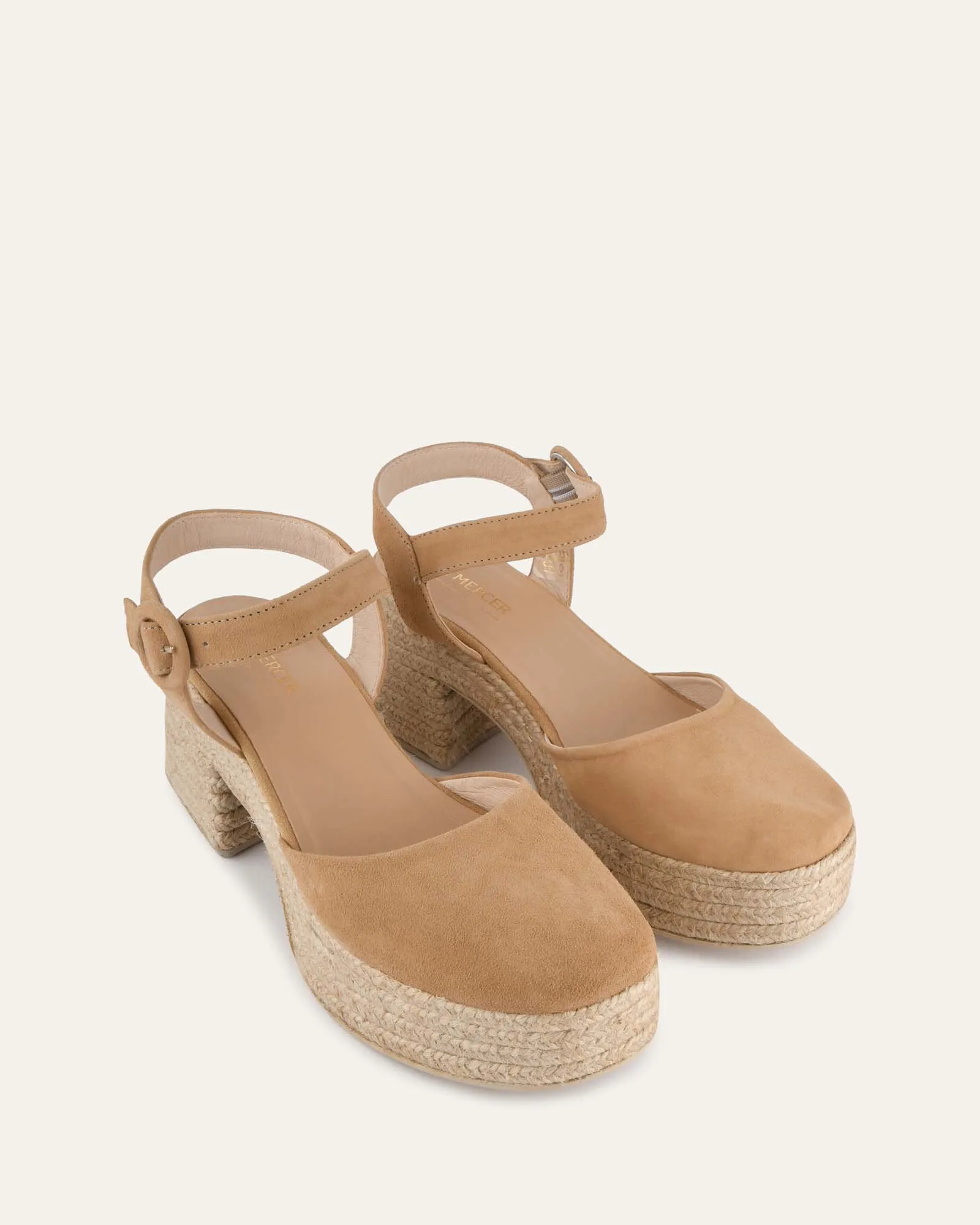 DINA HIGH HEEL ESPADRILLES LIGHT TAUPE SUEDE