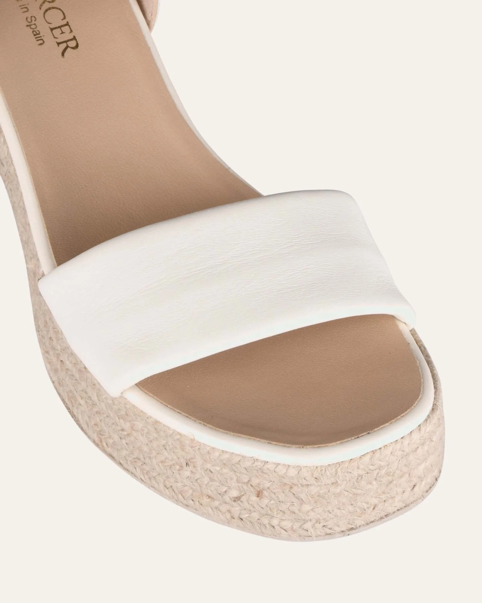 FAIRFAX HIGH HEEL ESPADRILLE SANDALS WHITE LEATHER