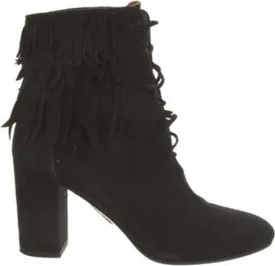 Fashion Women's Black Fringe Bootie