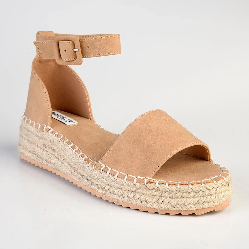 Madison Carina Closed Back Espadrille Sandals - Nude