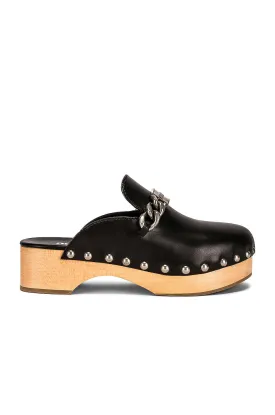 Miu Miu Logo Chain Clogs mules, nero