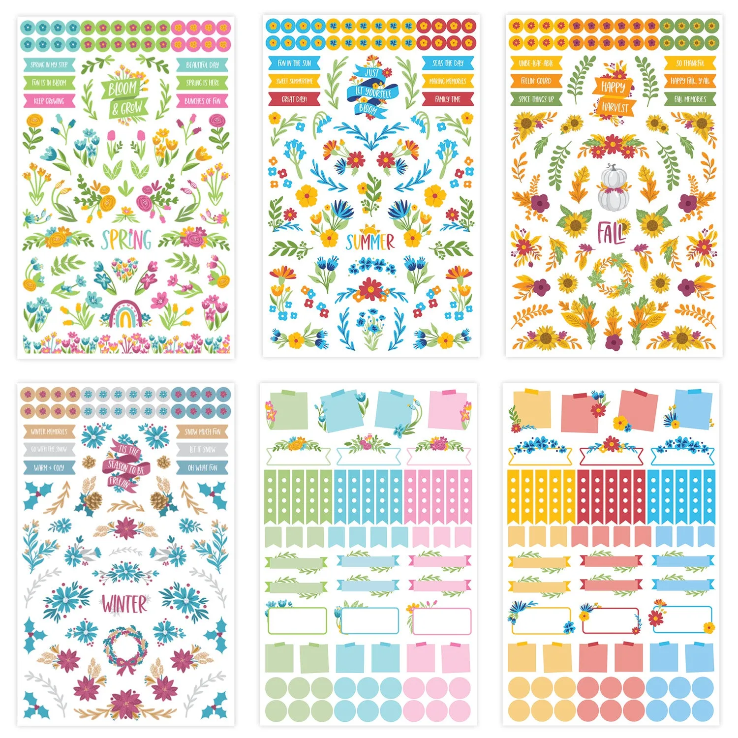 Planner Sticker Pack, Decorative Florals