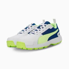 PUMA CAT White-Blazing Blue-Fast Yellow Cricket High Run Men's Shoes