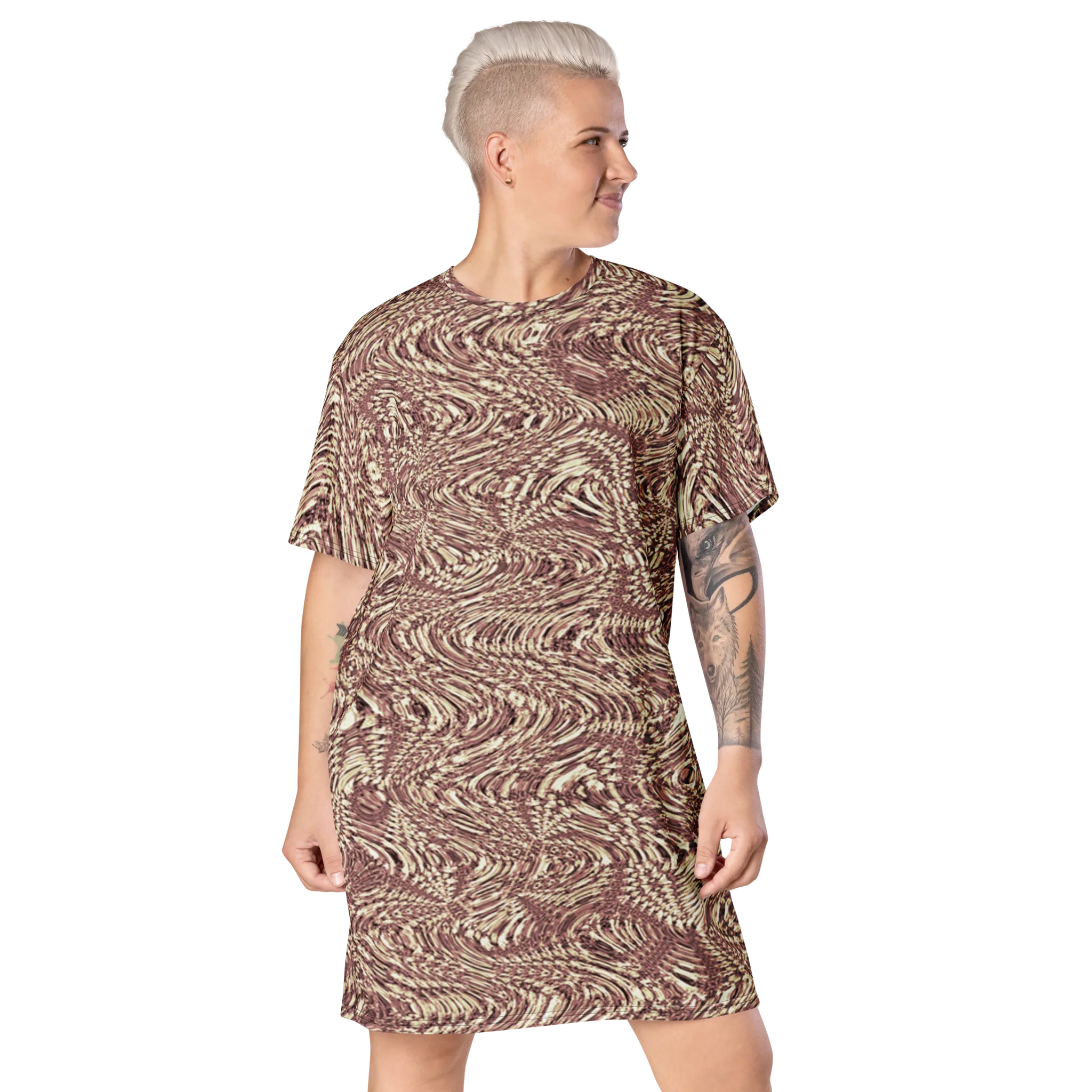 Recursia Alchemical Vision I Vision T-Shirt Dress In Pink