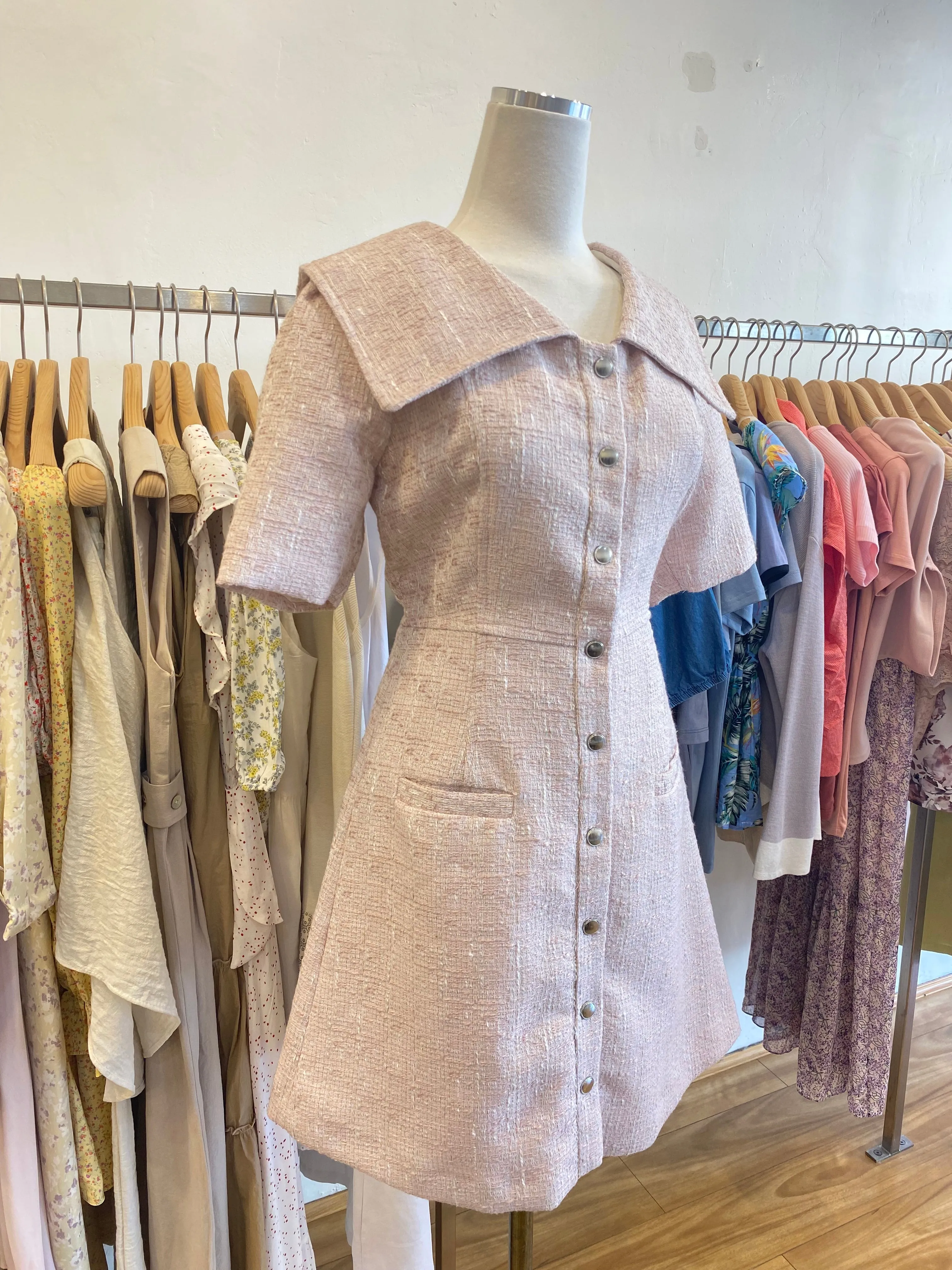 Tweed short sleeve dresses